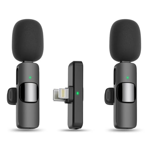MAYBESTA Wireless Lavalier Microphone for iPhone iPad Black