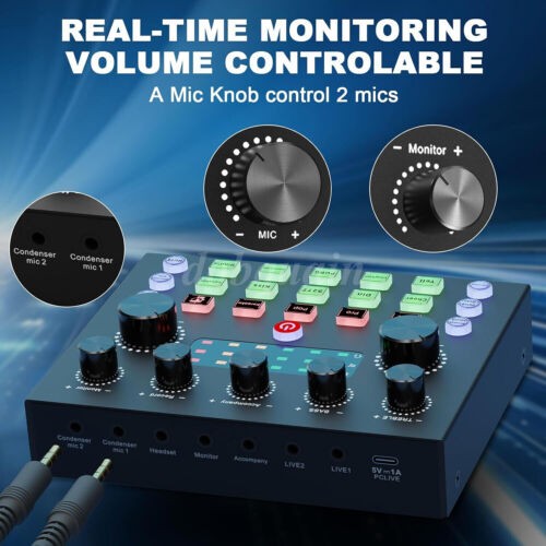 Studio Recording Kit Mixer Condenser Microphone for Live & Music Podcast BM-800