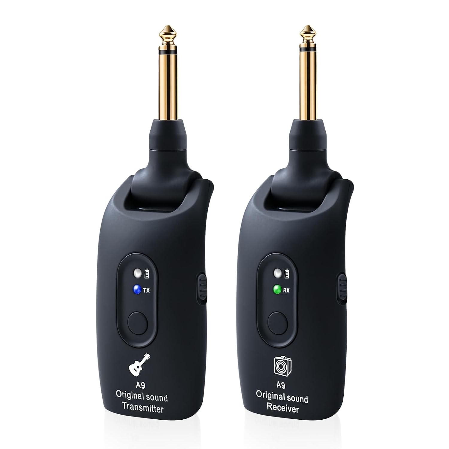 Wireless Guitar System 2.4GHz Black Guitar Accessories Transmitter Receiver 100F