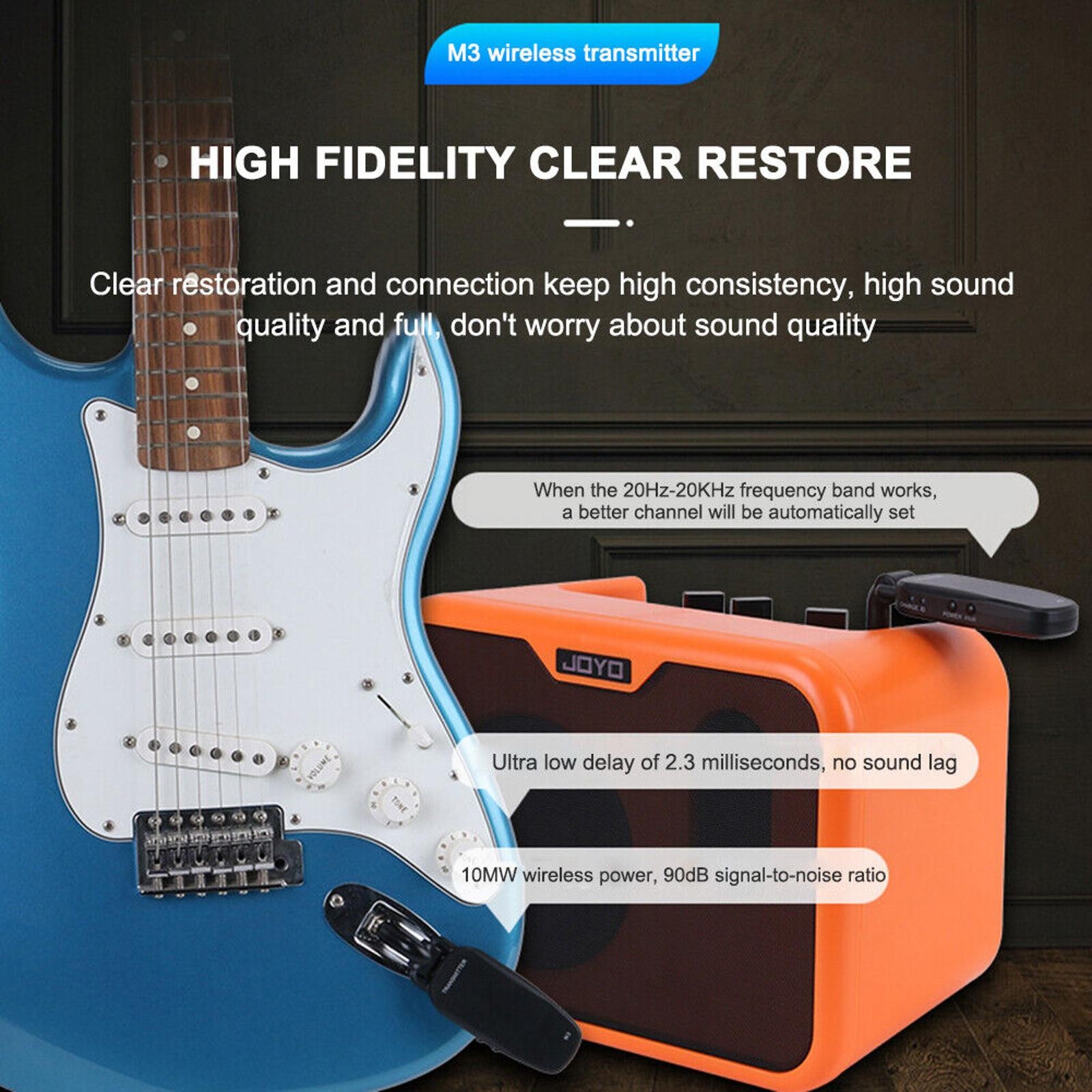 2Pcs Electric Guitar Digital M3 Model Transmitter Guitar Bass Receiver System