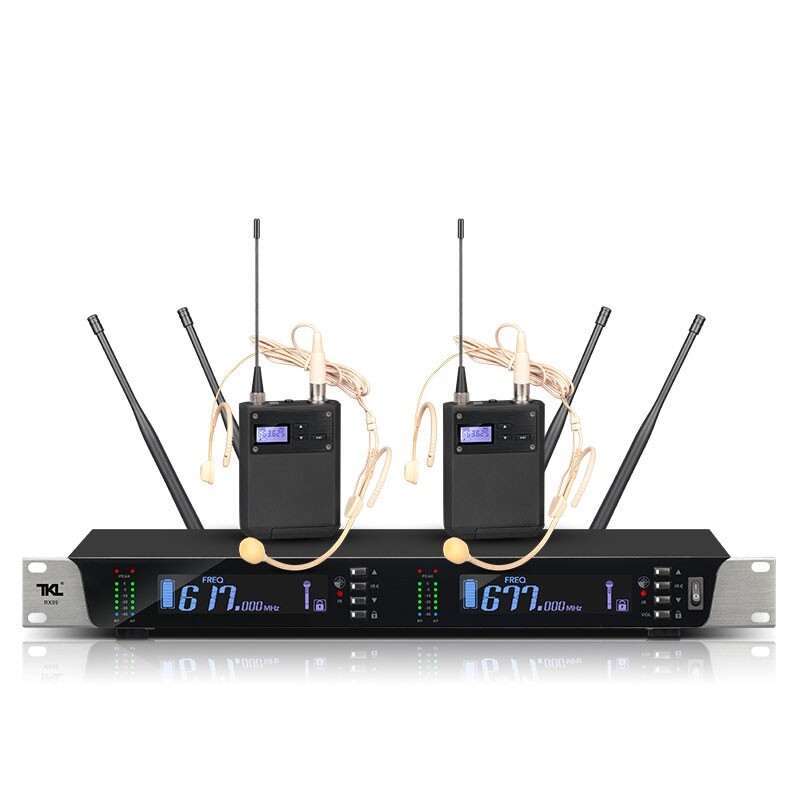 TKL RX99 Professional Wireless Headset Microphone System w/ Two Head Mics pe66