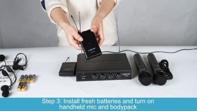 4-Channel VHF Wireless Microphone System – 2 Handhelds, 2 Bodypacks, 2 Headsets
