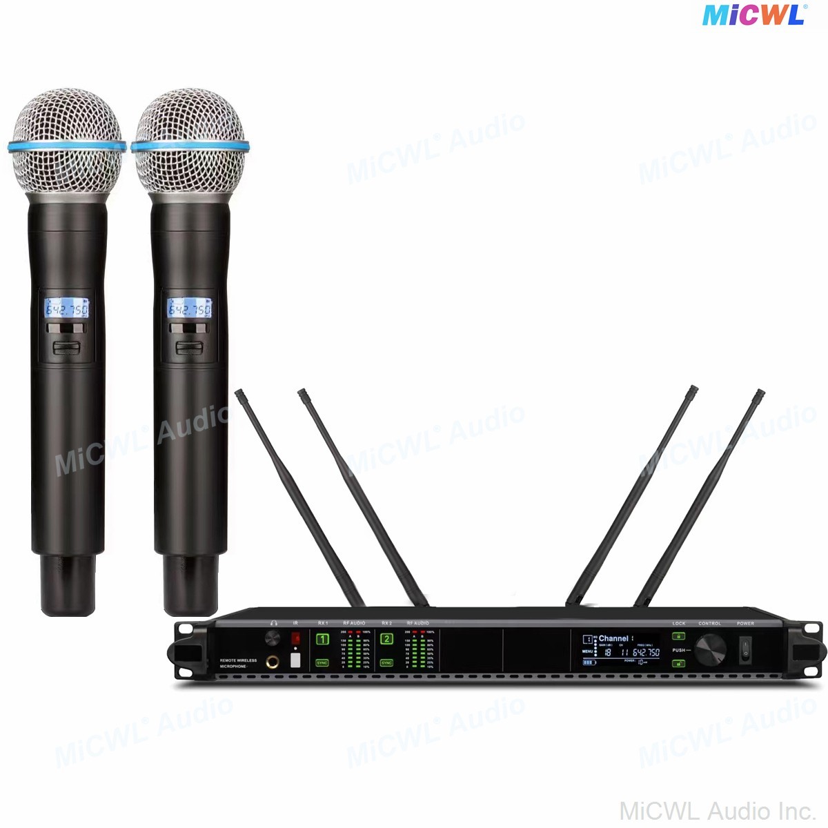 AD4-Beta58 Handheld Wireless Microphone System 2 B58 Stage DJ Karaoke Set