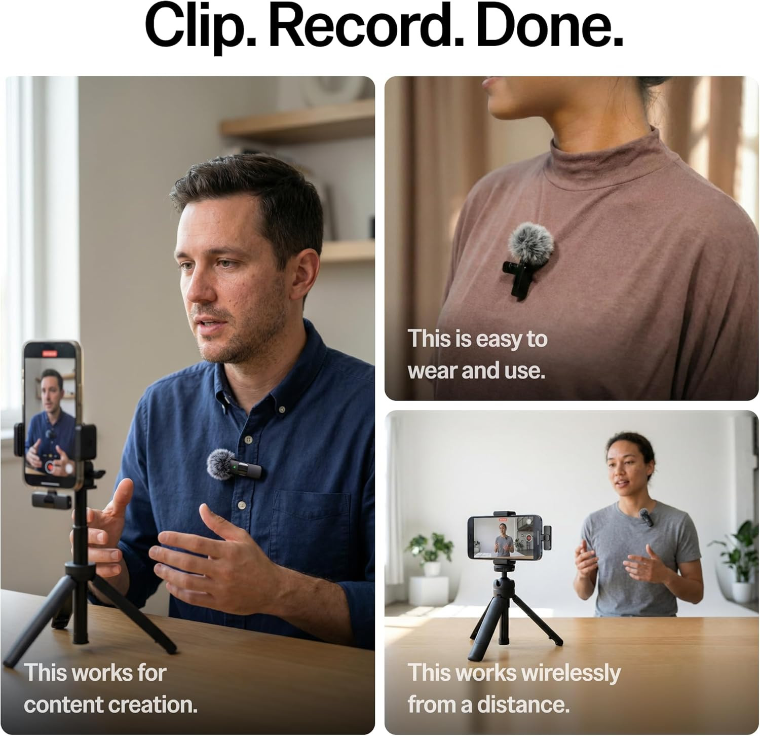 (Latest Model) – #1 Microphone for Iphone & Android, Wireless Mini Microphone, C