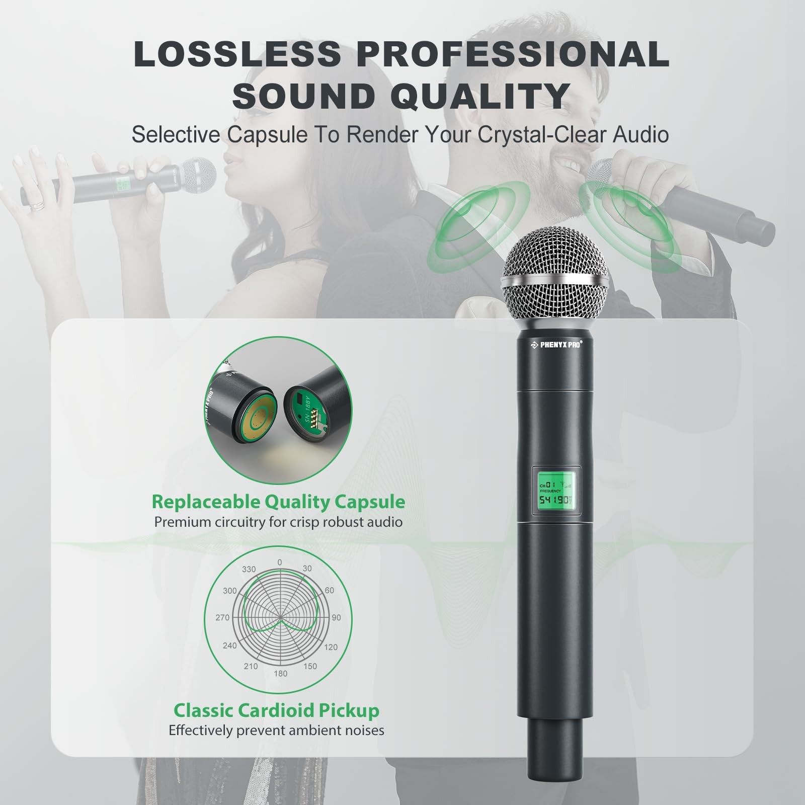 Phenyx Pro Wireless Microphone System, 5000A – Freq Group 1, PTU-5000
