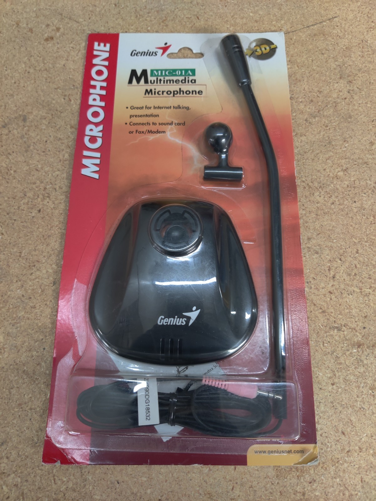 Genius MIC-01A Black 3.5mm Connector Metallic Microphone