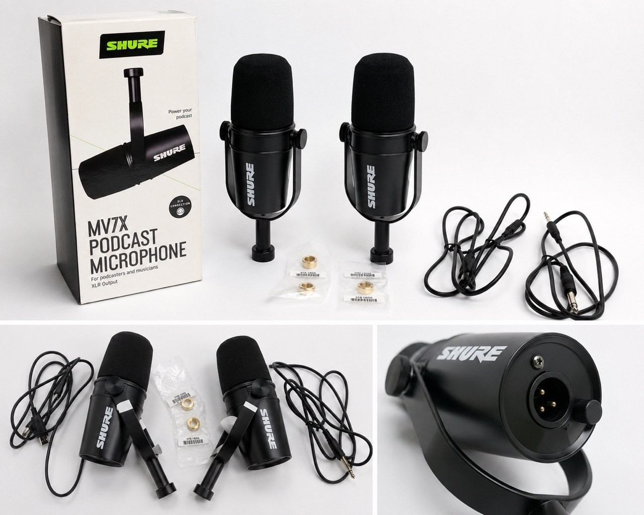 2x – Shure MV7X Podcast Microphone XLR Dynamic Mic. Open Box – Never Used.