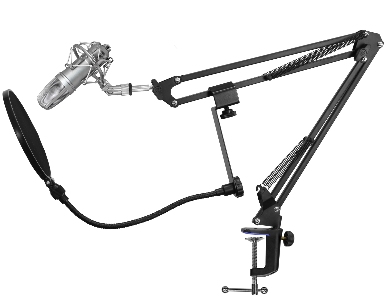 Professional USB Condenser Microphone Kit with Adjustable Scissor Arm Stand