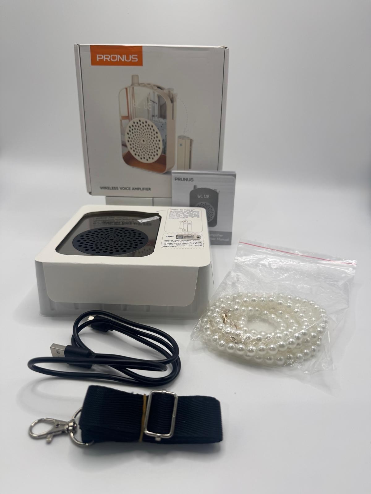 PRUNUS A10 Voice Amplifier Wireless w- Lavalier Microphone Charging Storage (A2