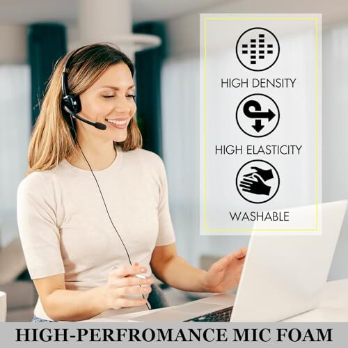 10 Pack Foam Windscreen for Headset Microphone – Sponge 1.4 x 0.7 x 0.25inch