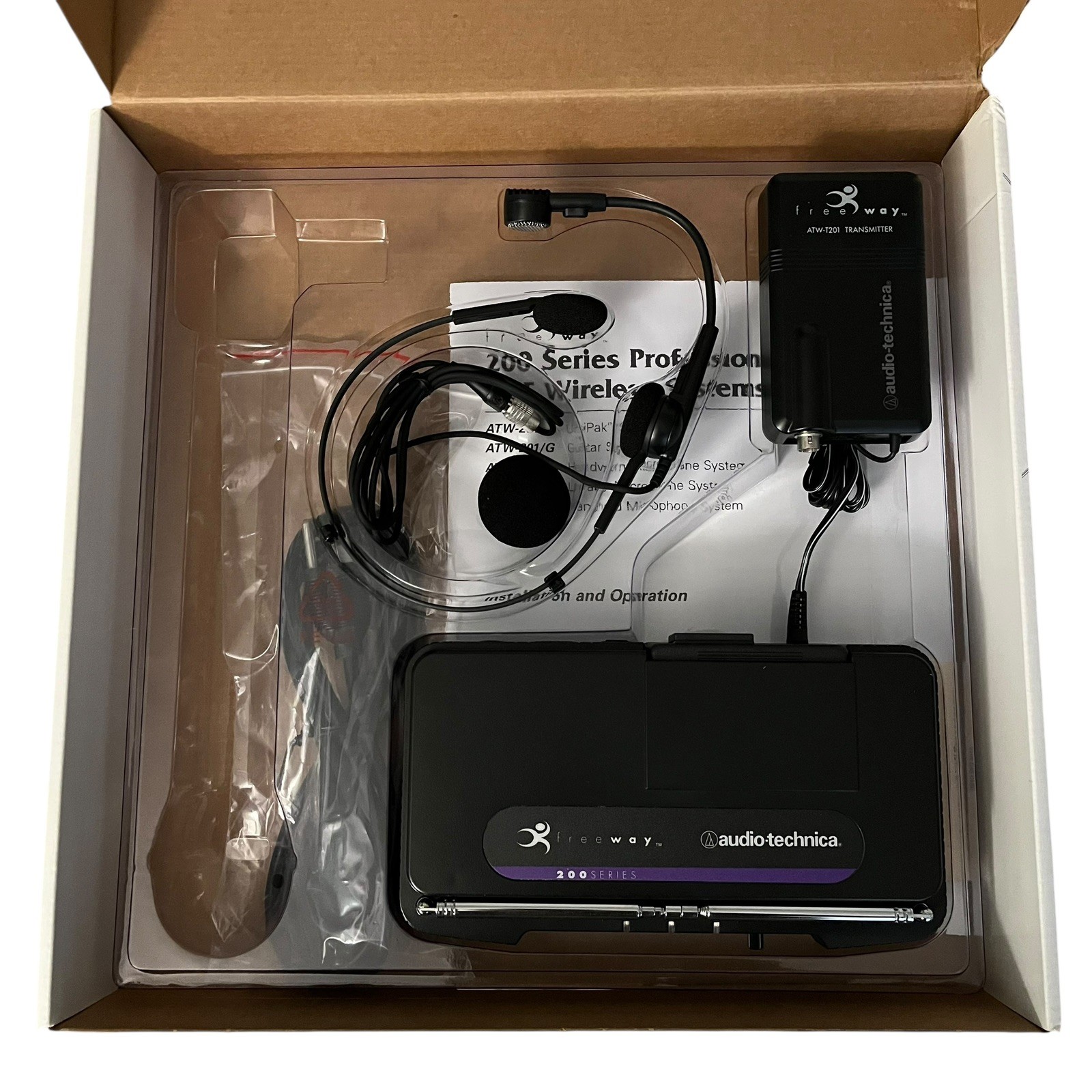 Audio-Technica 200 Series ATW- R250 VHF Receiver w/ ATW-T201 Transmitter No Mic