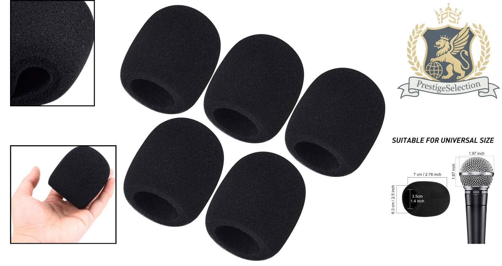 Thick Soft Foam Windscreen 5-Pack for Handheld Microphone – Hygiene & Sound