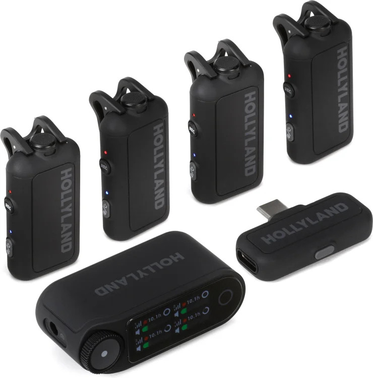 Hollyland Lark Max 2 Combo 4-person Digital Wireless Microphone System – 2.4GHz