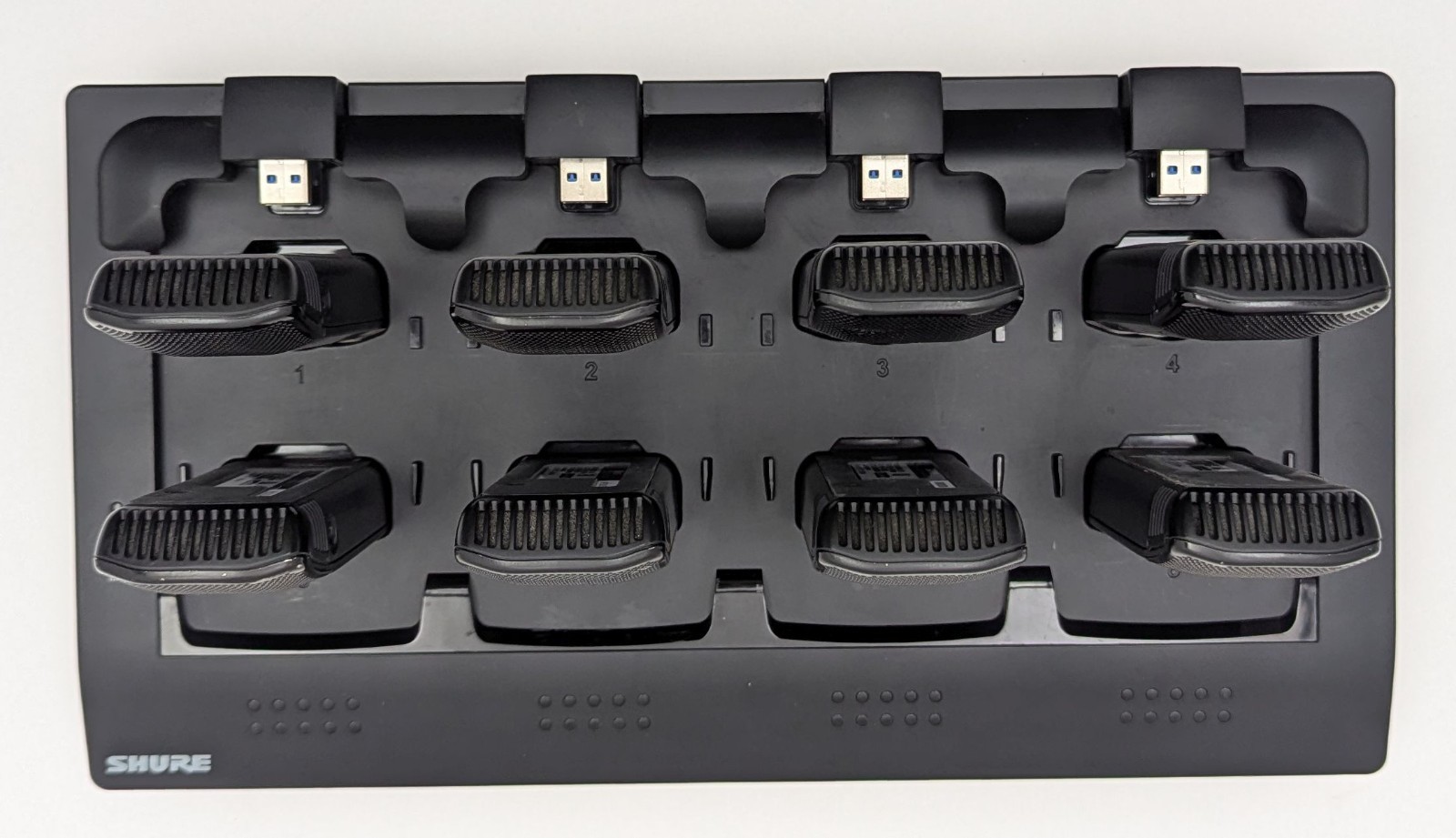 Shure MXWNCS8 8-Port Network Station Dock + 8x MXW6/C Z10 Wireless Transmitters