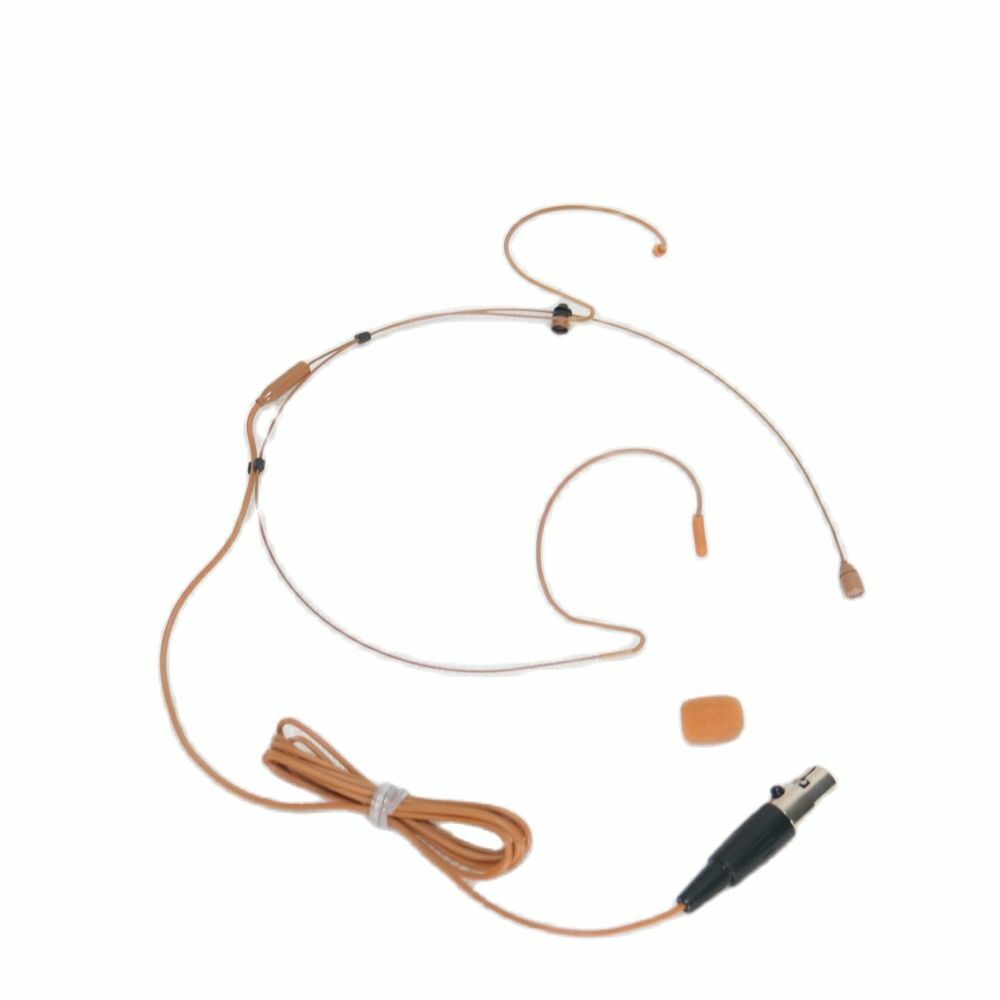 Brown Earset Headset Microphone For Shure Wireless Dark Color Mini 4Pin TA4F