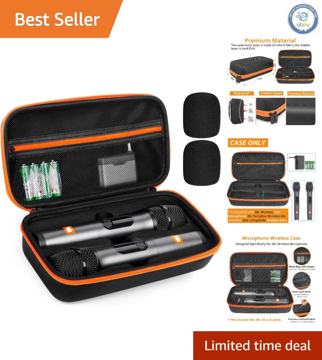 Travel-Ready Wireless Mic Case for JBL – Shockproof, Waterproof, & Organized