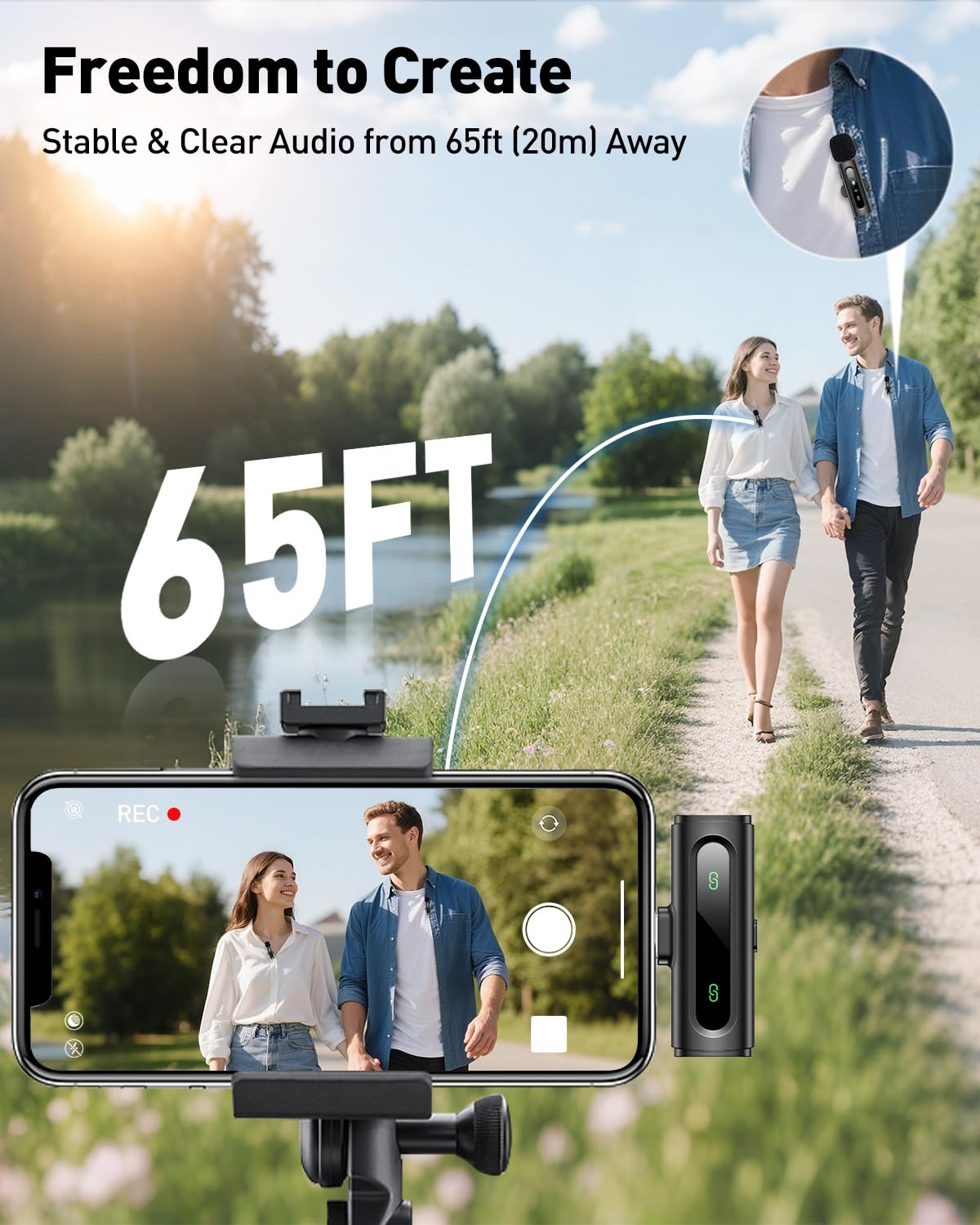 USB C Lavalier Microphone Wireless Mini Mic for Type C Android Phone/Tablet/PC