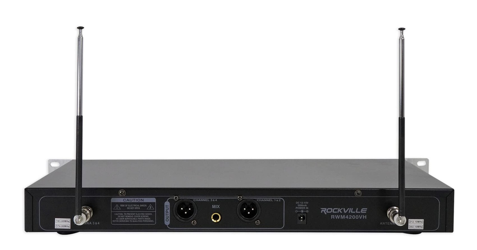 Rockville RWM4200VH VHF Wireless Quad Handheld Microphone System 4 Mics,