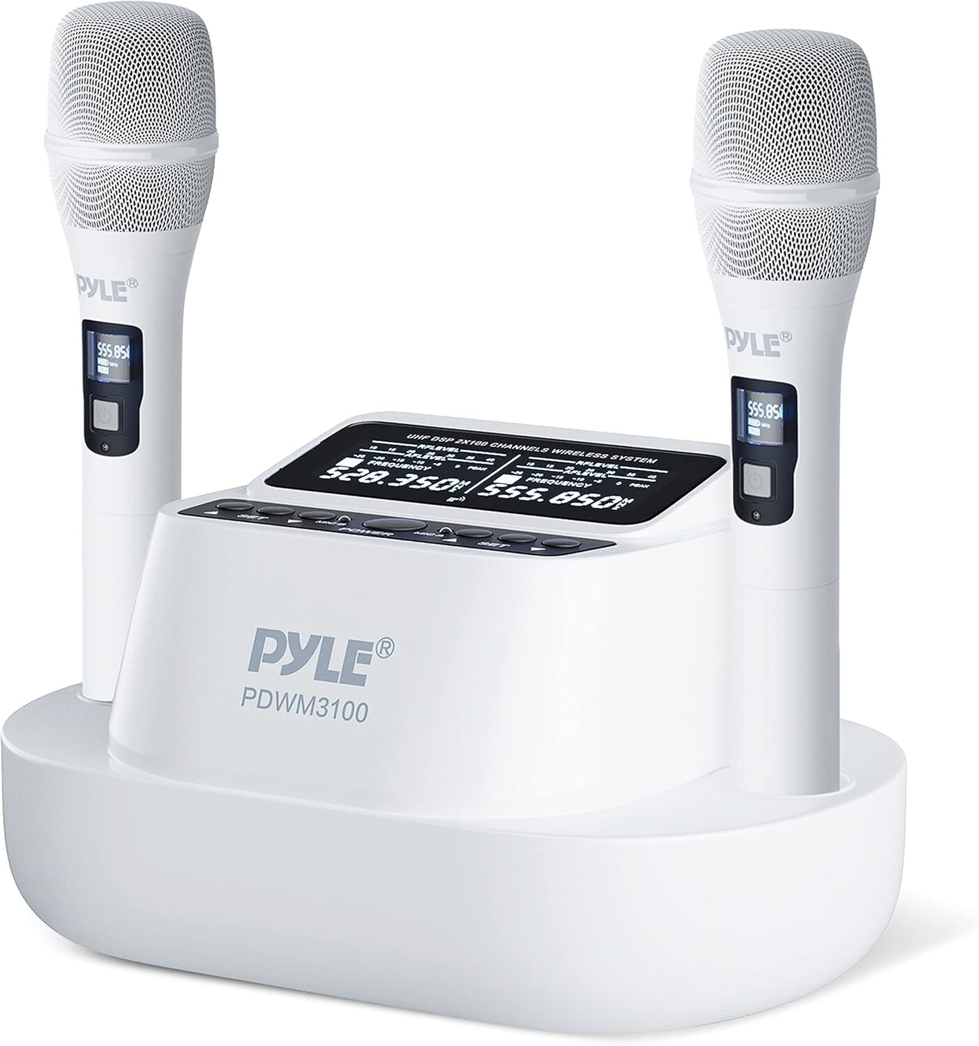 Pyle USA UHF Wireless Microphone System, Model: PDWM3100, White (D609)