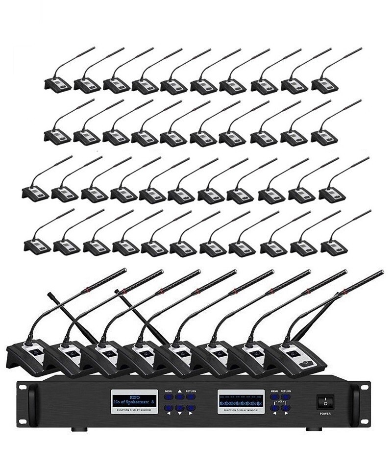 Conference System UHF Wireless Microphone w/ 50 Conference Room Microphones