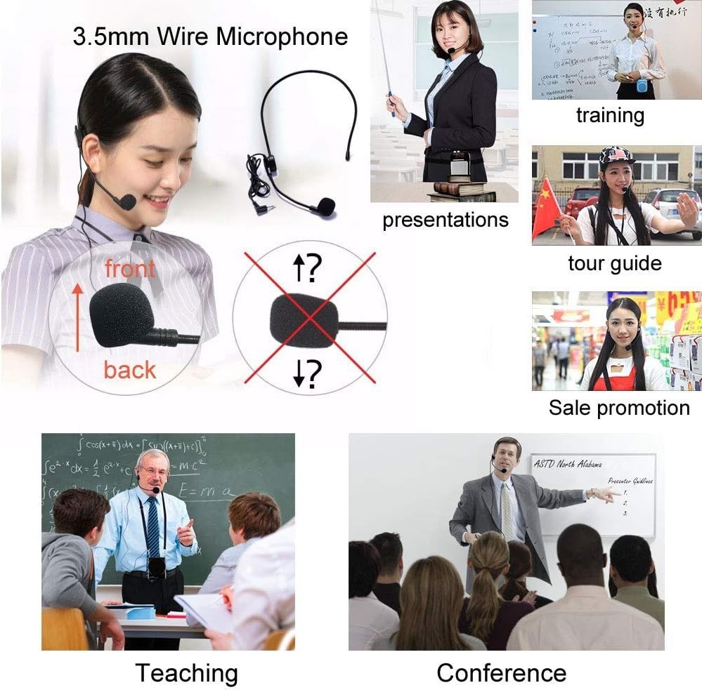 EXMAX® 3.5MM Head-Mounted Headworn Condenser Wired Microphone for ATG-100T(MIC)