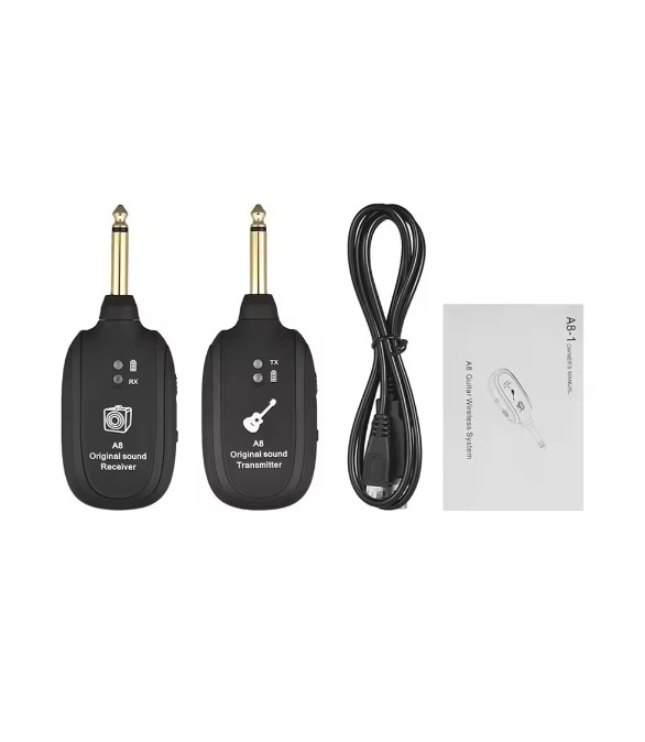 A8 Guitar Wireless System – Built-in Rechargeable Transmitter & Receiver