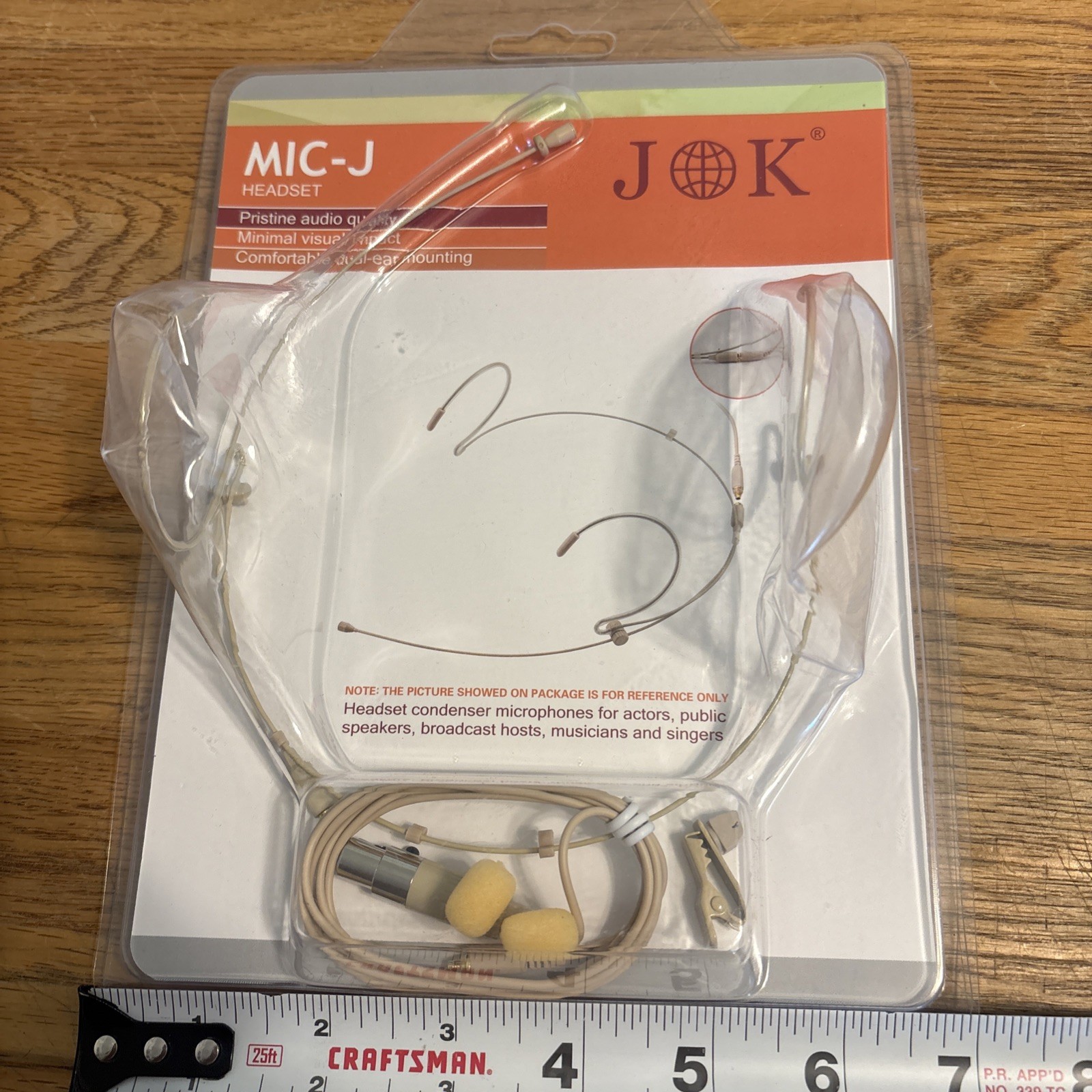 JK Professional HEADSET/headworn microphone MIC-J connector D4