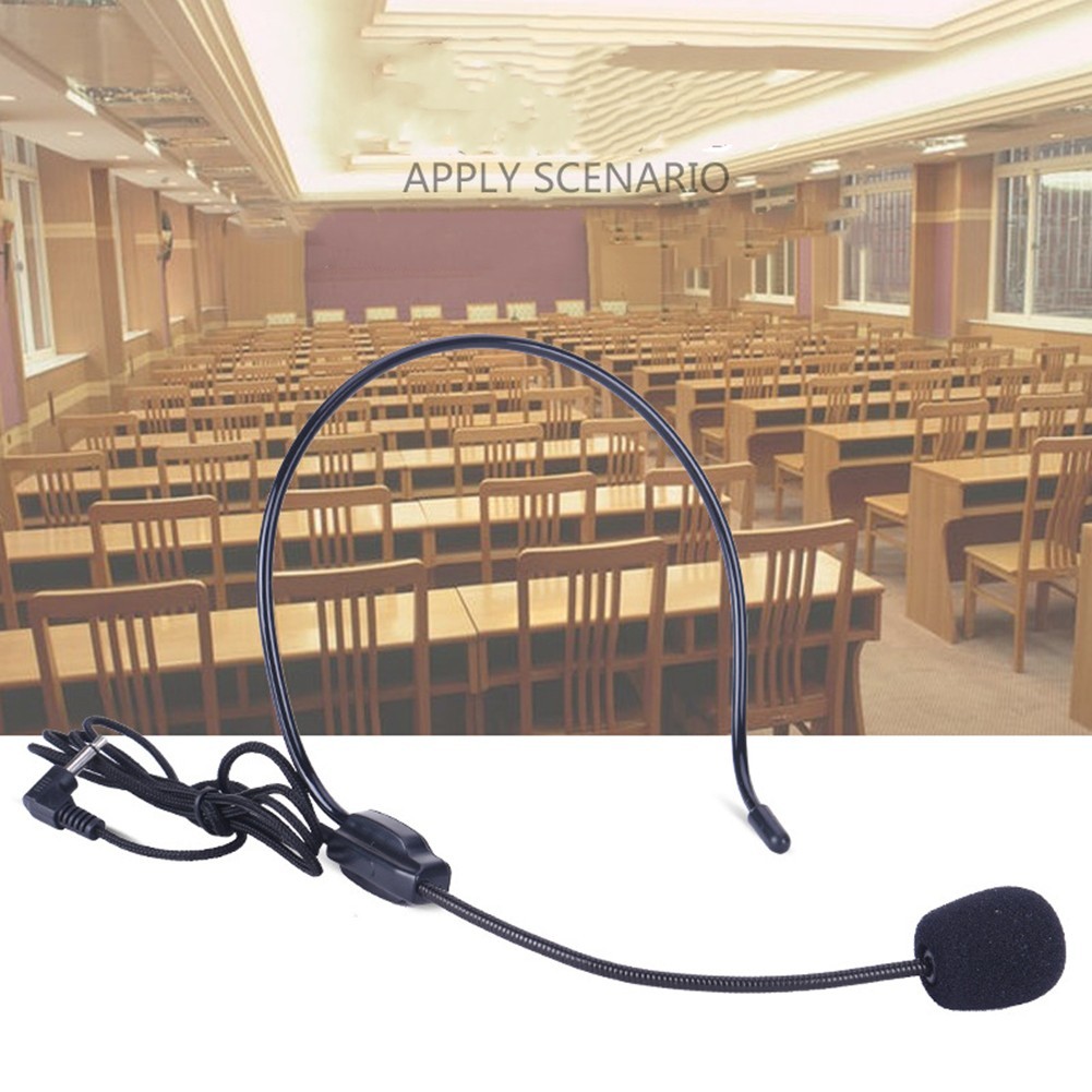 3.5mm Head-mounted Wired Microphone Headset Mini Mic For Teaching Meeting Speech
