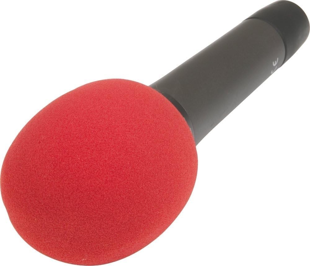 Durable Red Foam Windscreen for Handheld Microphones – Enhanced Audio Clarity