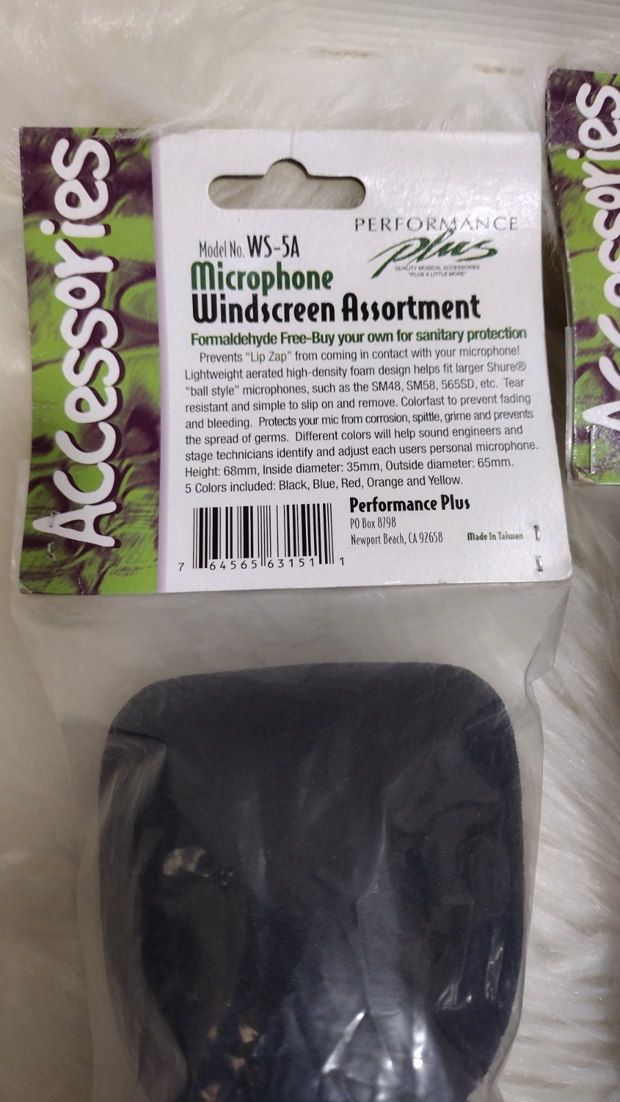 2 Pack Performance Plus MICROPHONE Windskreens 5-PACK Made In Taiwan