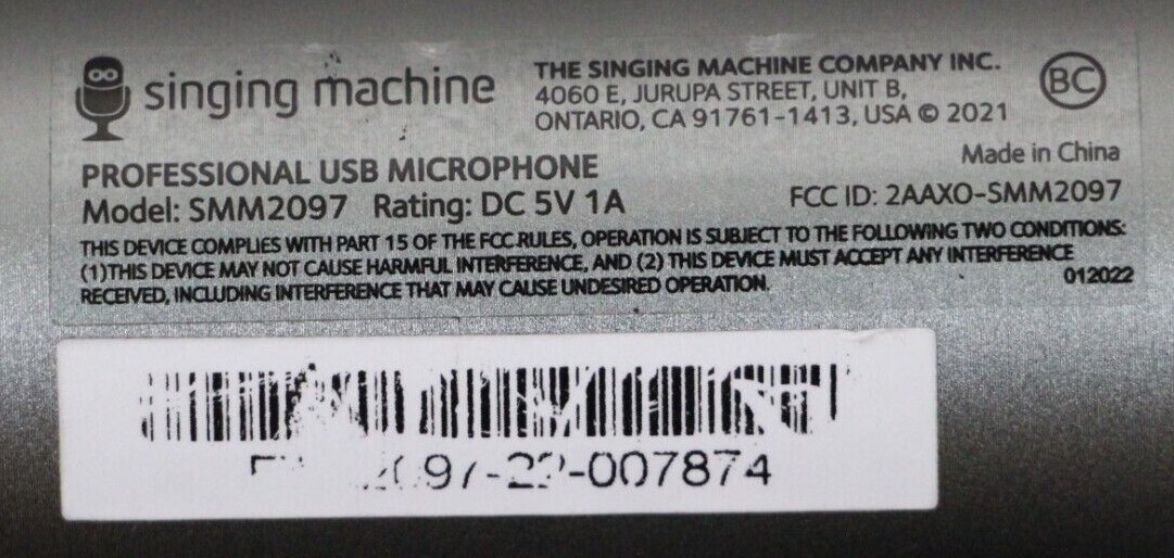 Singing Machine All In One Professional Microphone SMM2097