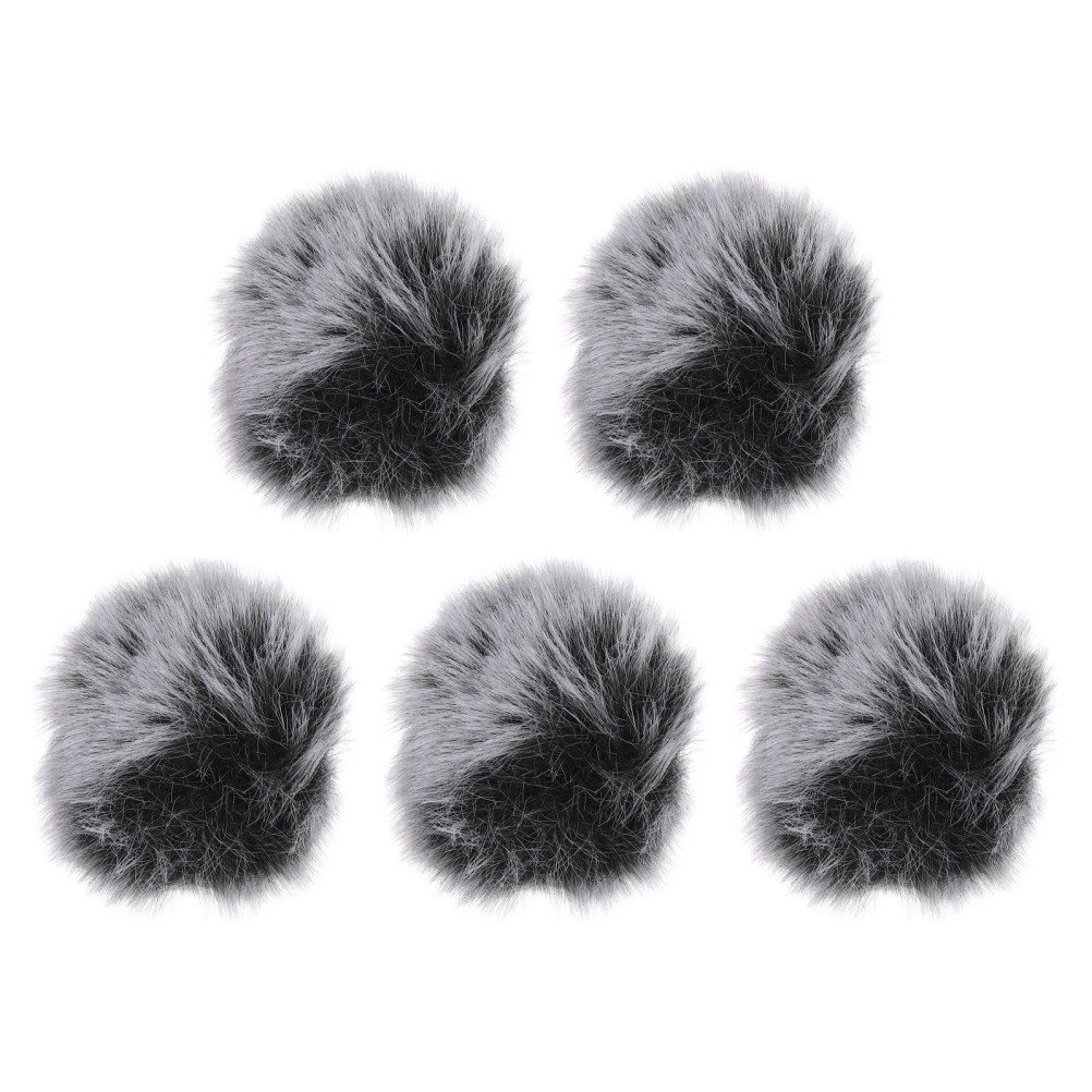 5Pcs Reusable Black Plush Microphone Covers Windproof Mic Accessory Set