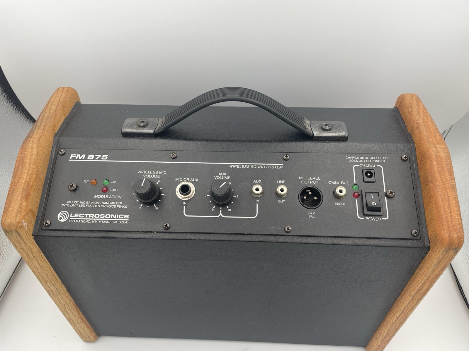 Lectrosonics FM875 Wireless Sound System Speaker — Untested, No Power Cable