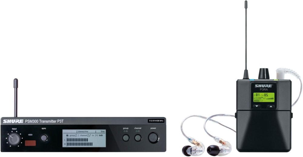 Shure PSM 300 Wireless Personal Monitoring System wEarphones Band G20 Clear