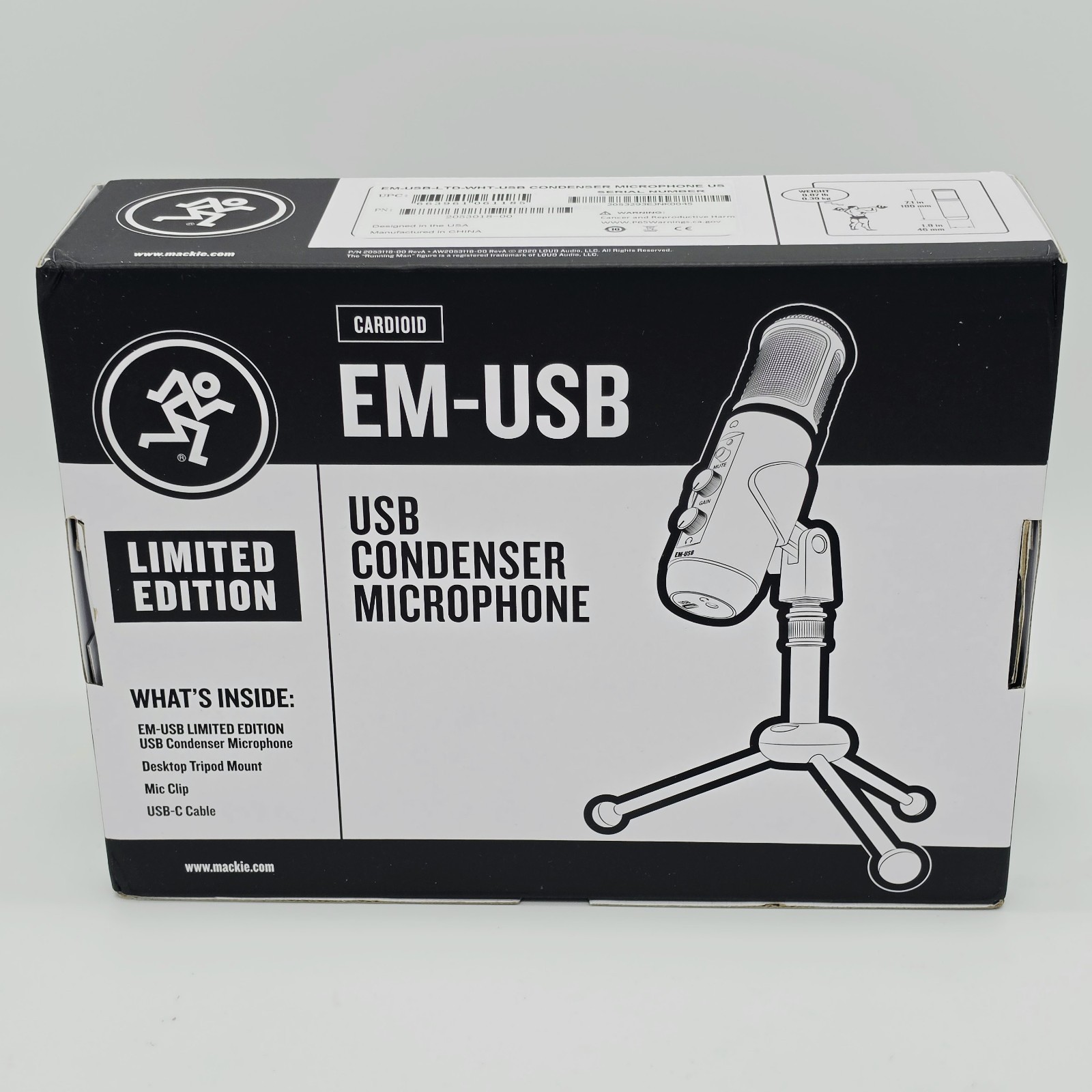 ✨NEW✨Mackie EleMent Series USB Vocal Condenser Microphone (EM-USB-LTD-WHT) White
