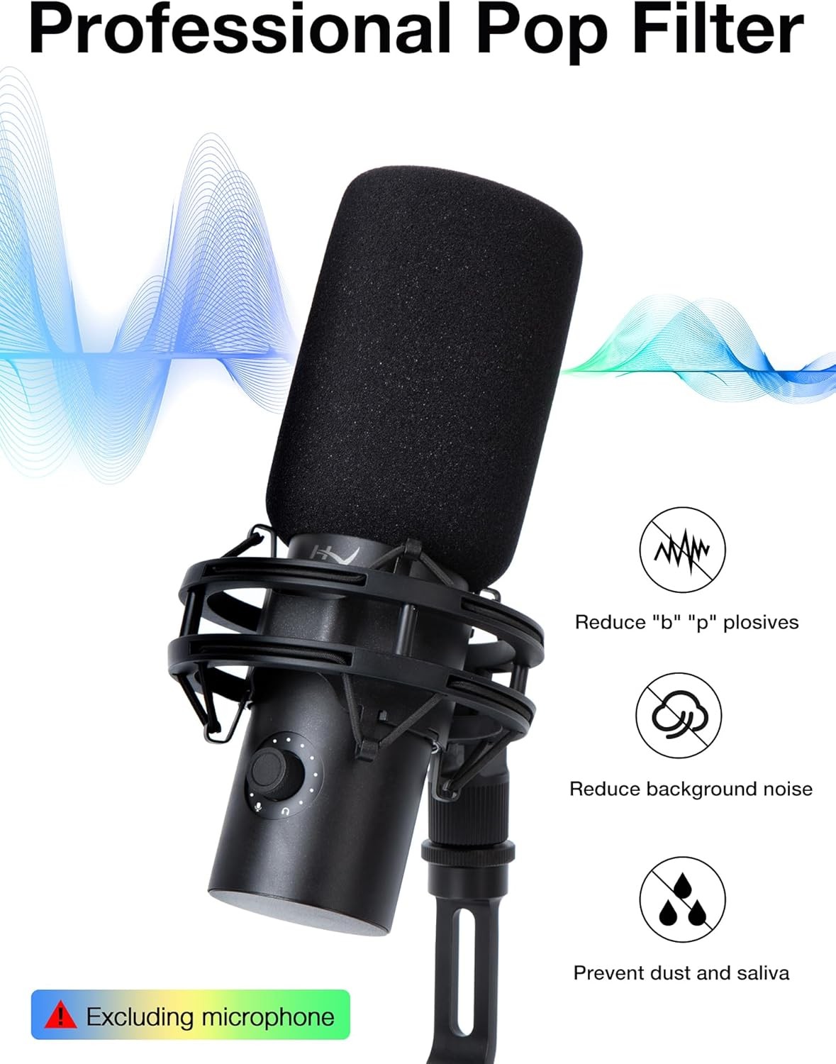 QuadCast 2 Pop Filter Windscreen for HyperX QuadCast 2 Mic