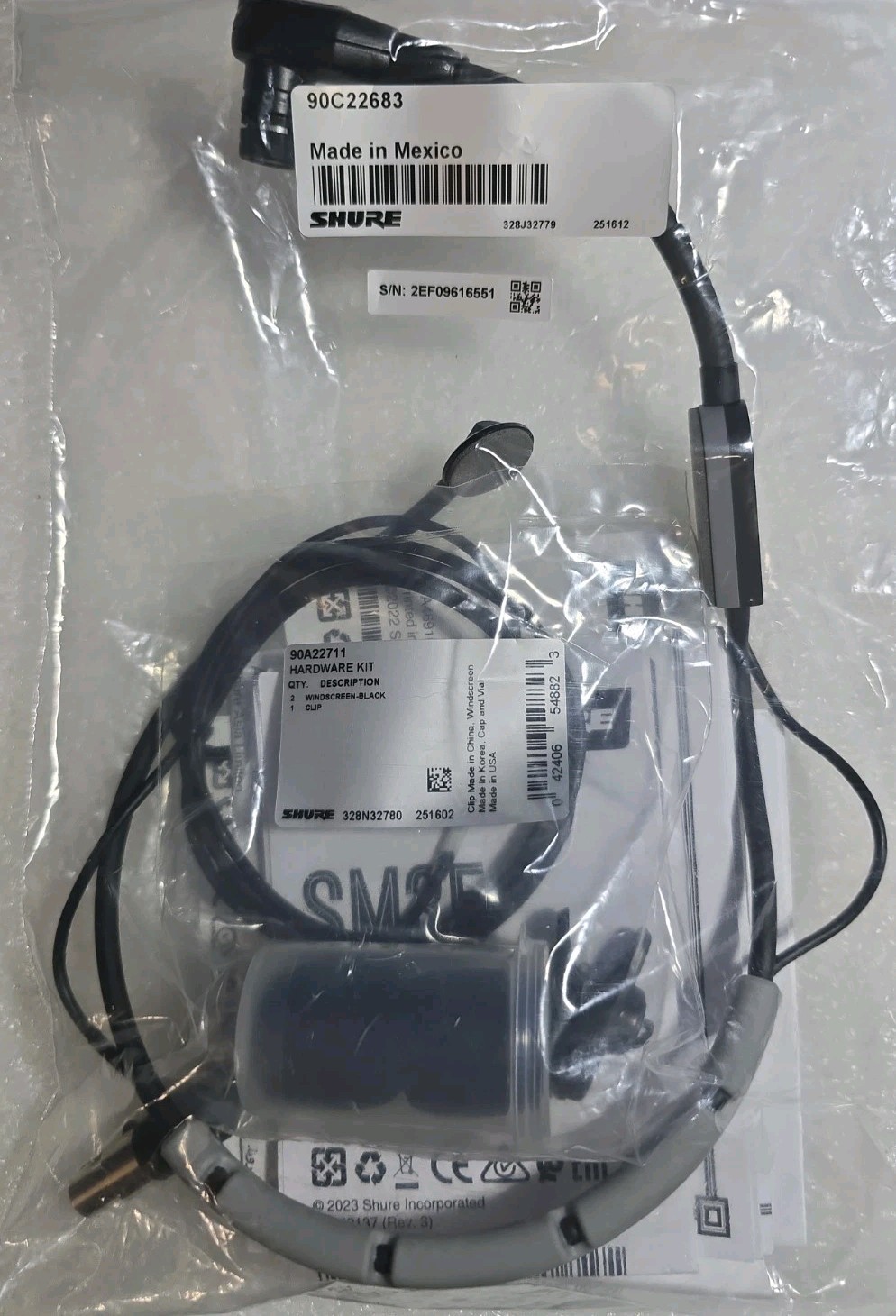 Shure SM35 Headset with TA4F (TQG) Connector