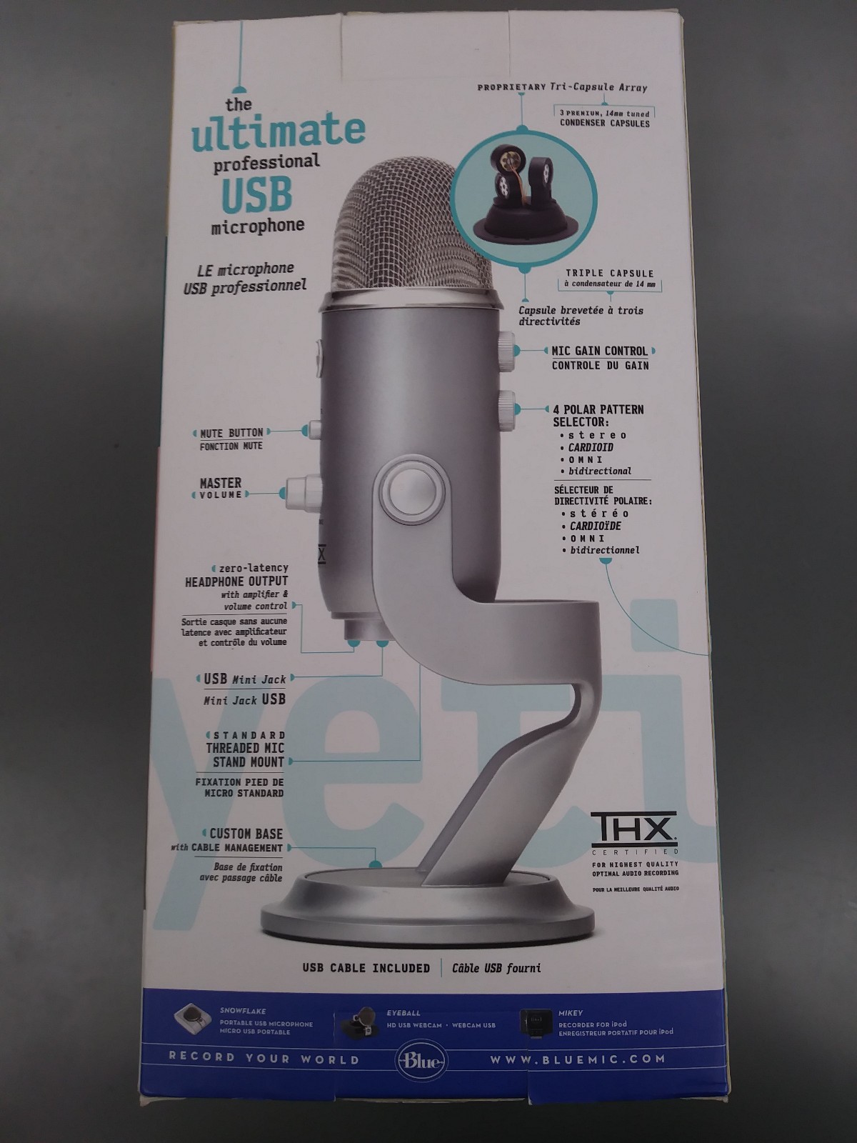 Blue Yeti Ultimate USB Condenser Microphone – Silver w/Stand