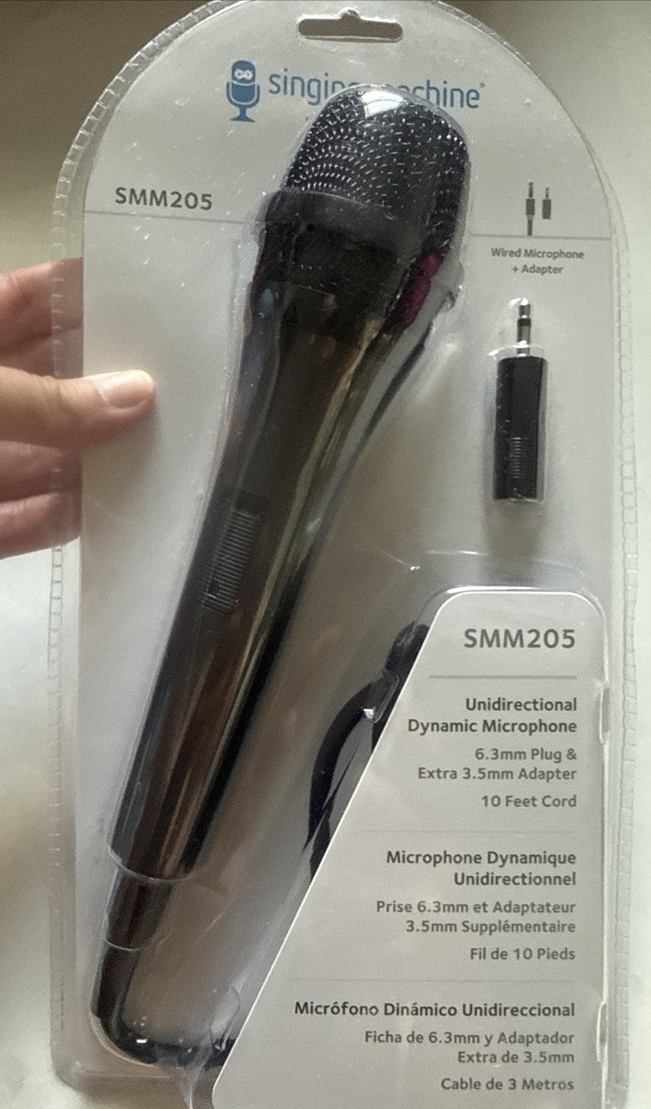 Singing Machine Wired Microphone for Karaoke, (Black) – Unidirectional Dynamic