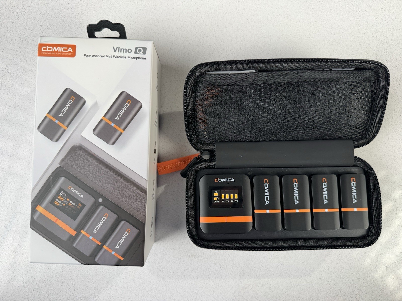 COMICA Vimo Q 4 Channel Wireless Lavalier Mic Noise Reduction 656ft Range