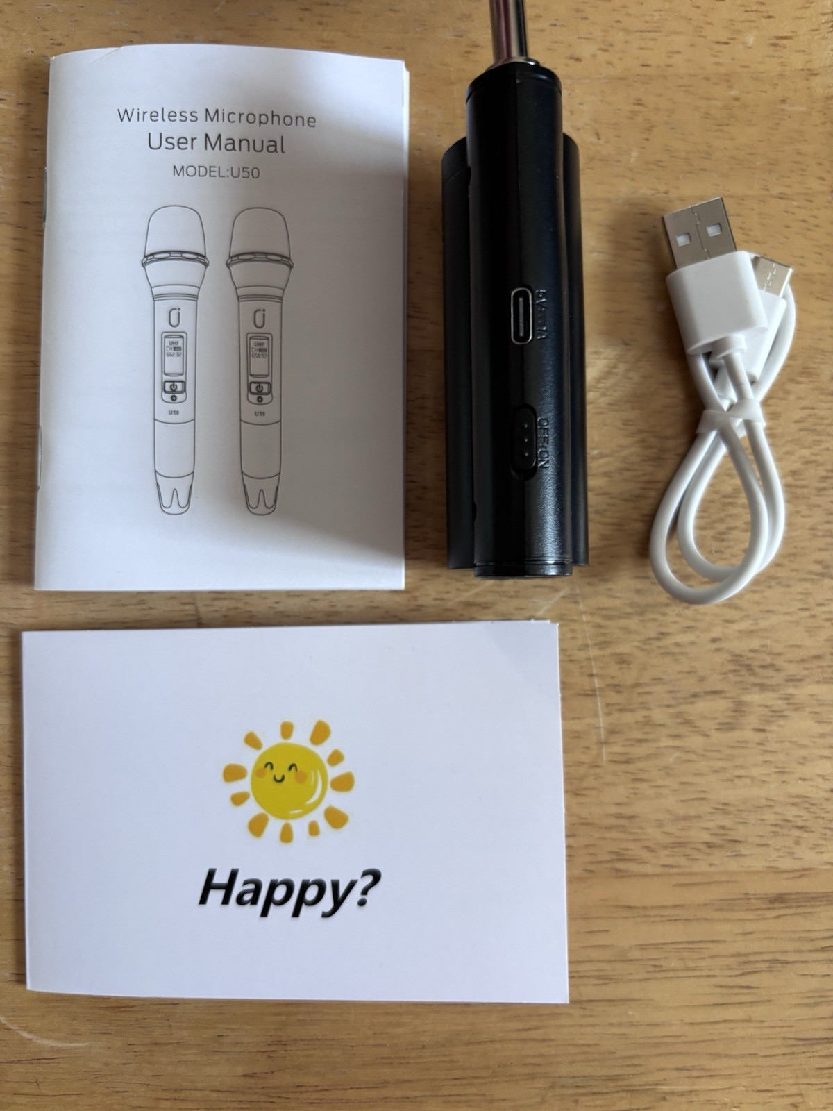 KARAOKE READY! 2 Gray Powerful Plug & Play Wireless Mics (JYX U50) wUSB Receiver