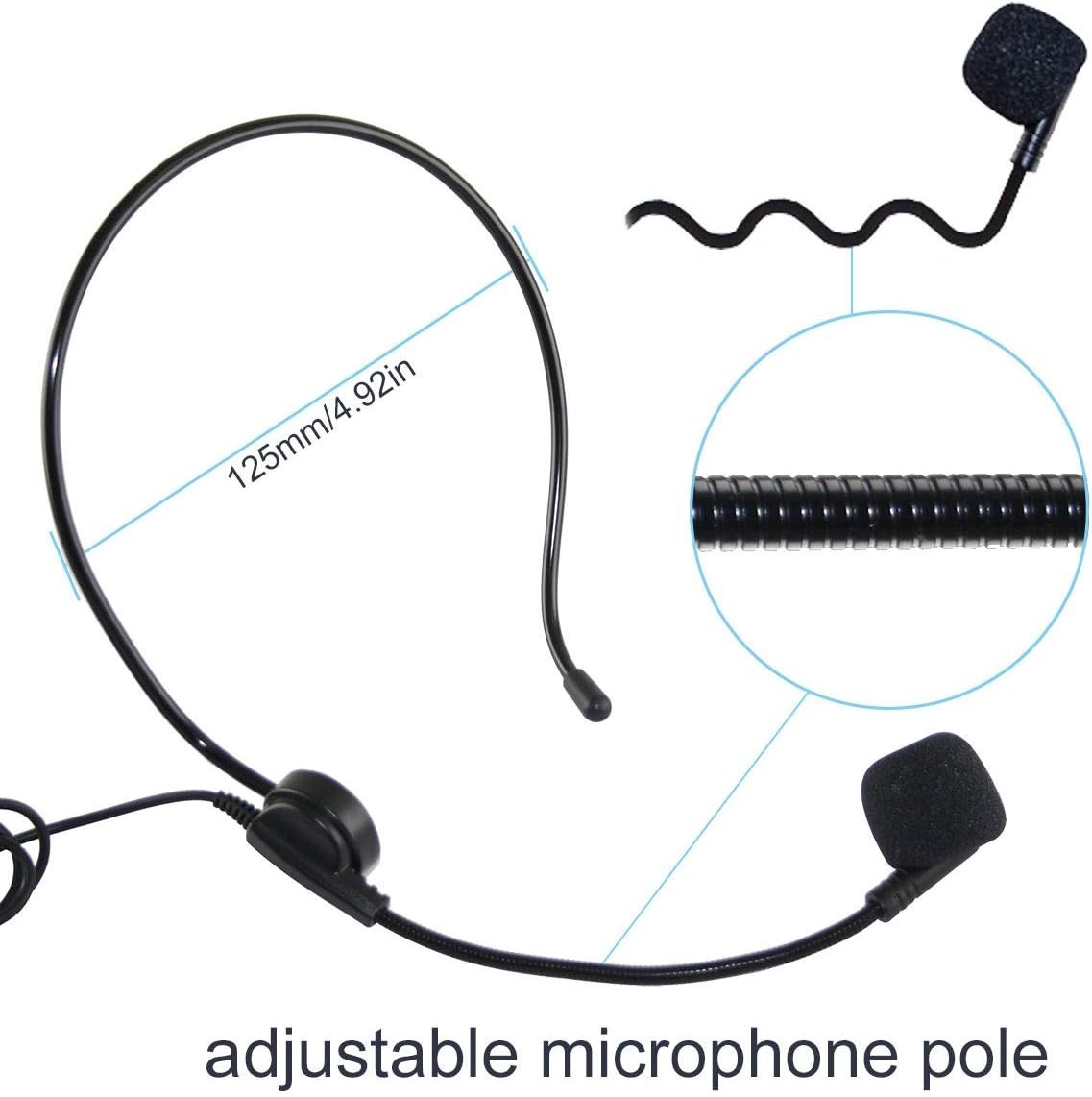 EXMAX® 3.5MM Head-Mounted Headworn Condenser Wired Microphone for ATG-100T(MIC)