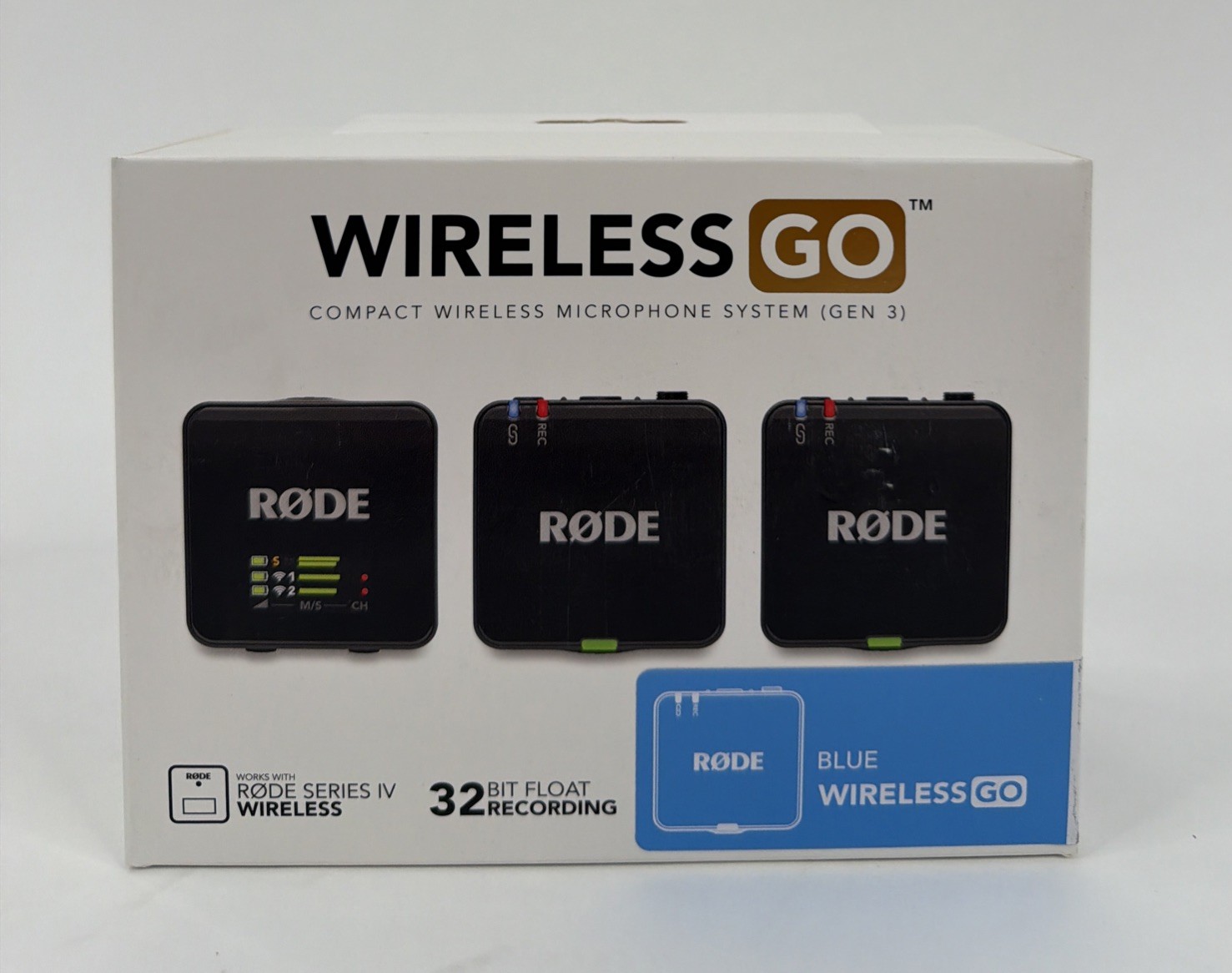 RDE Wireless GO 3 Blue Microphone System 32 Bit Float USBC Gain Assist G1N