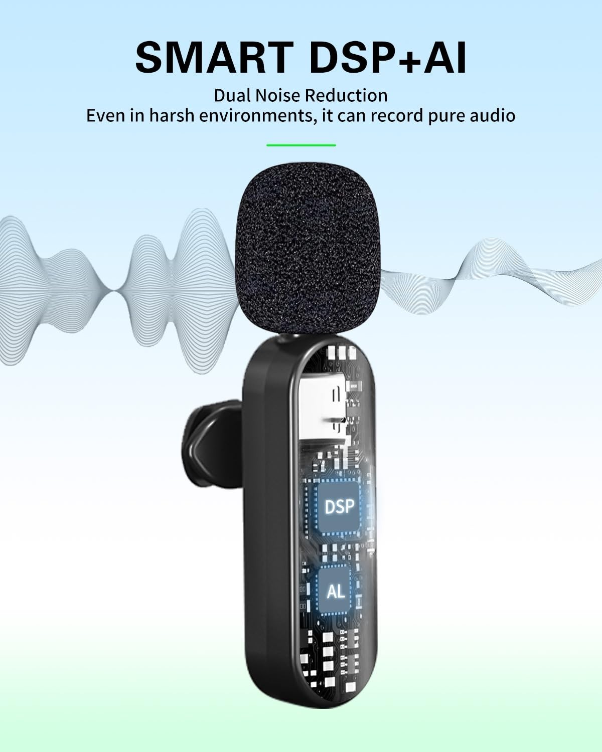Wireless Lavalier Microphones Compatible for iPhone, Android Phone, Camera, C…