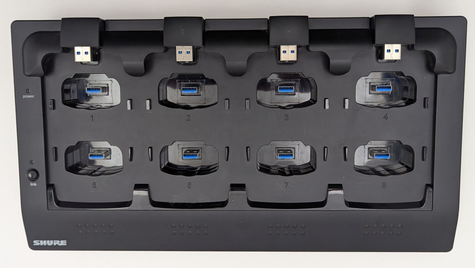 Shure MXWNCS8 8-Port Network Station Dock + 8x MXW6/C Z10 Wireless Transmitters