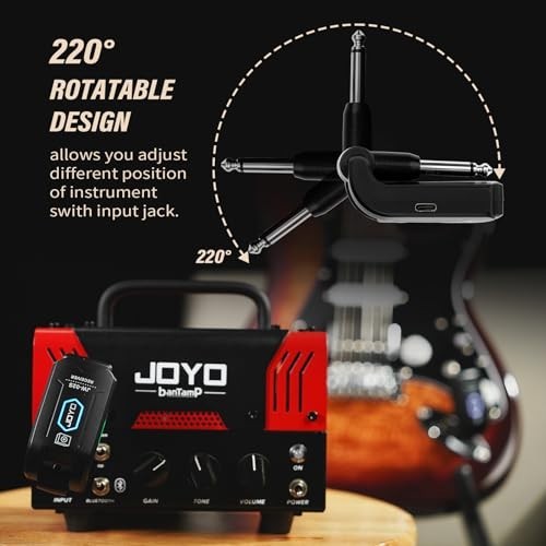 Wireless Guitar System 5.8GHz Transmitter Receiver Rechargeable Audio 20M Range