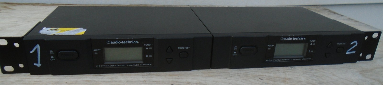 2x Audio-Technica ATW-R3100D w/AC Adapter Rack Mount 655-680 MHz UHF LOT