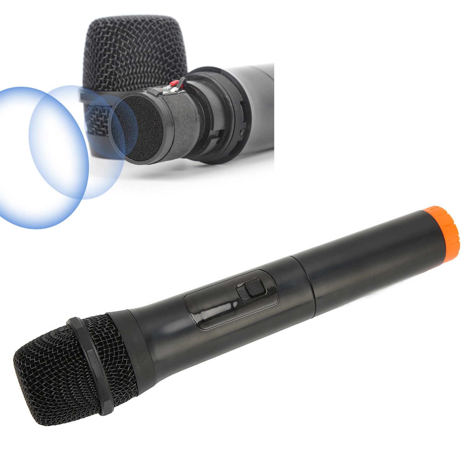 UHF Wireless Microphone 131ft Range Noise Reduction Handheld Dynamic Mic With