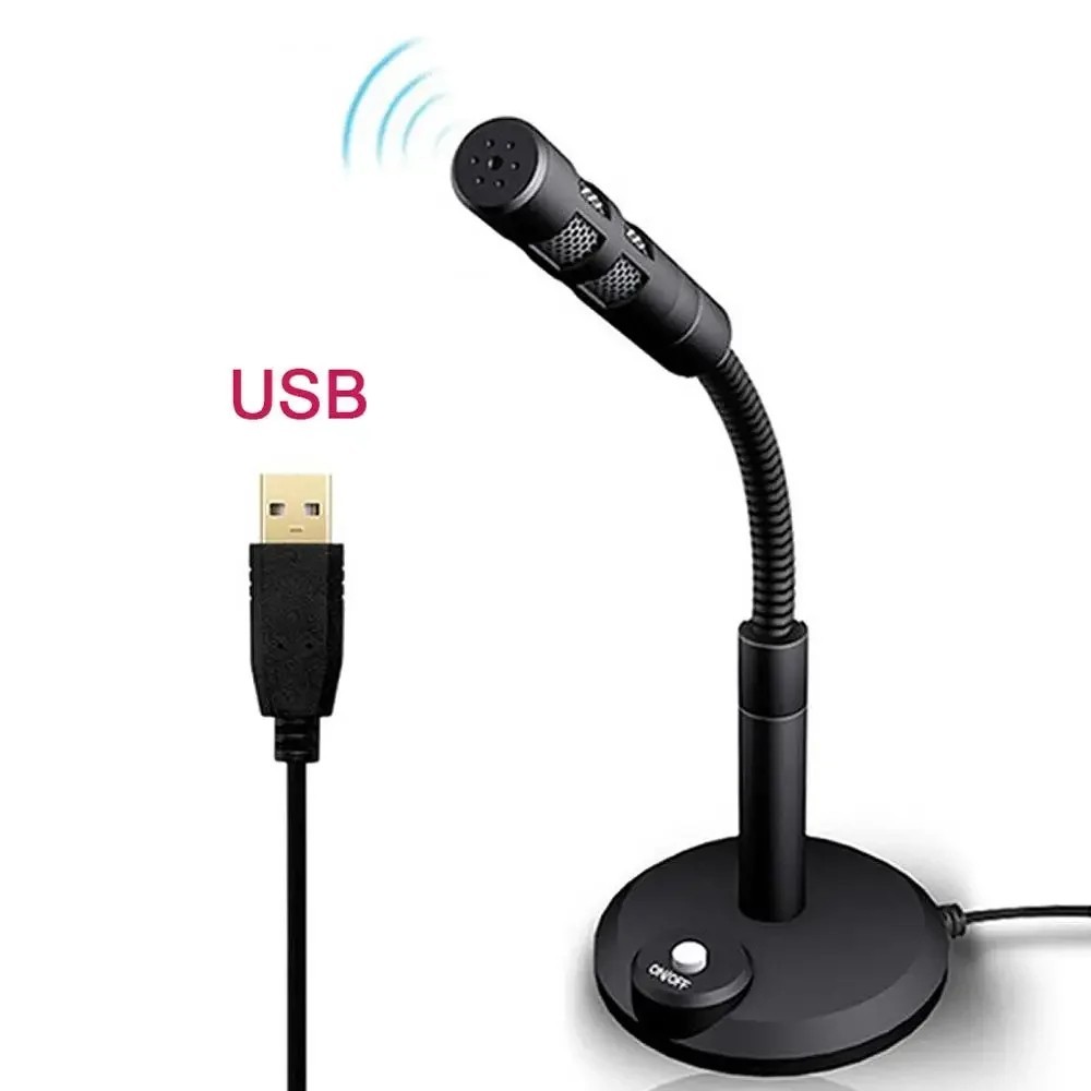 Computer Mini Condenser Microphone USB Stand Recording Mic For PC Desktop Laptop