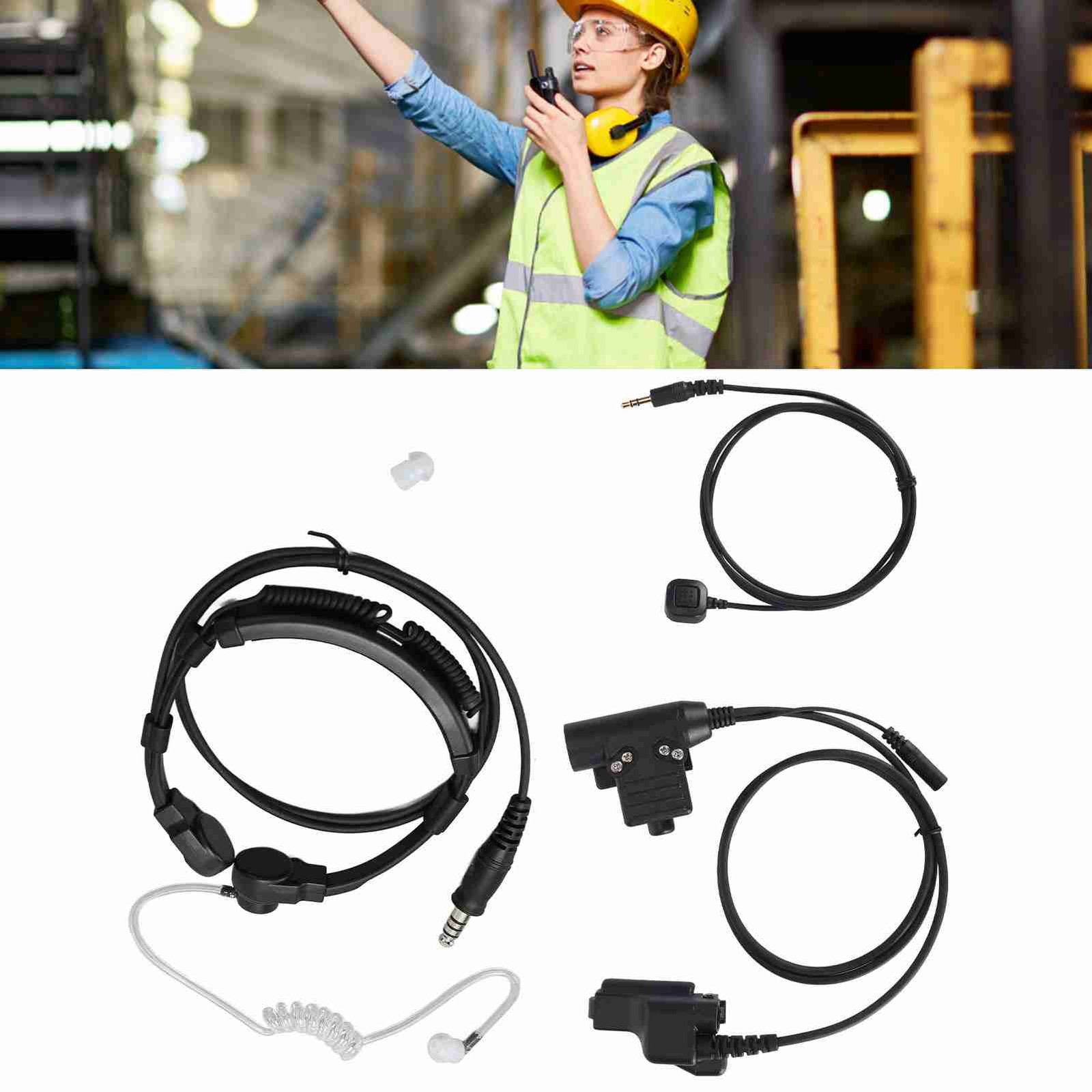 Throat Mic Headset Compact Noise Canceling Push To Talk Microphone For HT1000